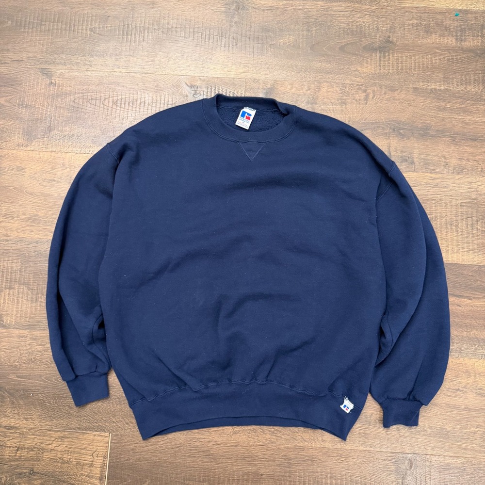 Vintage Russell Athletic Sweatshirt Navy Blue Crewneck Made in USA XL